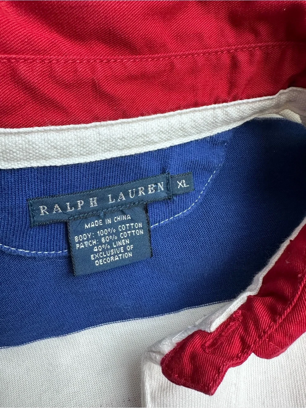 Vintage Women’s Polo Ralph Lauren Nautical Rugby Shirt Size Large Slim Fit - Picture 12 of 16